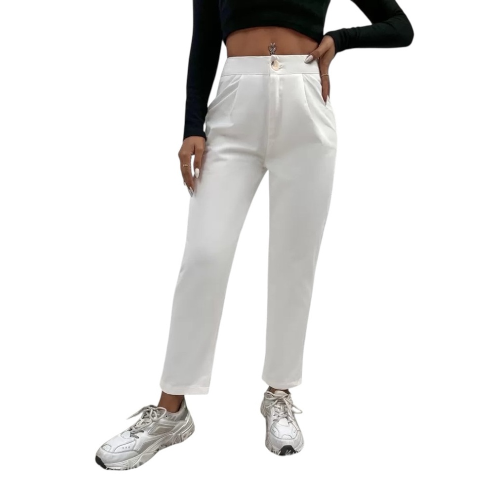 Women’s Petite White Cropped Dress Pants SZ 4P